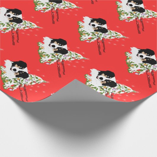 Schwarze Tri australische Geschenkpapier (Ecke)