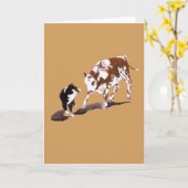 Schwarze Tri australische Kuh-Hunderaum-Gruß-Karte Karte (Gelbe Blume)