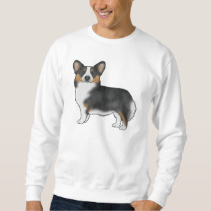 Schwarze Tricolor Pembroke Welsh Corgi Illustratio Sweatshirt