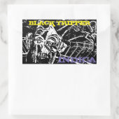 SCHWARZE TRIPPER INDICA RECHTECKIGER AUFKLEBER (Tasche)