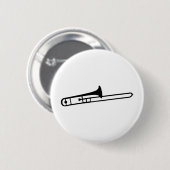 schwarze Tromboneinstrumentikone Button (Vorne & Hinten)