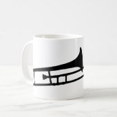 schwarze Tromboneinstrumentikone Kaffeetasse (Vorderseite Links)