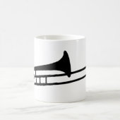schwarze Tromboneinstrumentikone Kaffeetasse (Mittel)
