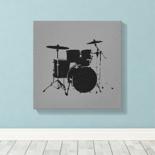 schwarze Trommeln Leinwanddruck (Insitu (Holzboden))