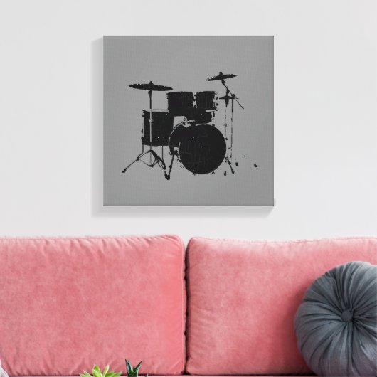 schwarze Trommeln Leinwanddruck (Insitu (Wohnzimmer))