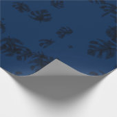 Schwarze tropische Aquarellfarben-Blätter Geschenkpapier (Ecke)