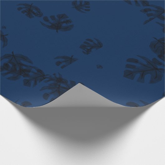 Schwarze tropische Aquarellfarben-Blätter Geschenkpapier (Ecke)