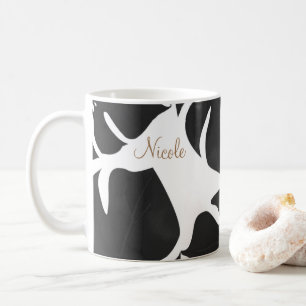 Schwarze tropische Palmwedel Sommer Insel Chic Kaffeetasse