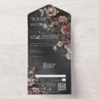 Schwarze trübsinnige gotische Blumen & Nebel QR-Co