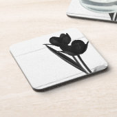 Schwarze Tulips | Getränkeuntersetzer (Linke Seite)