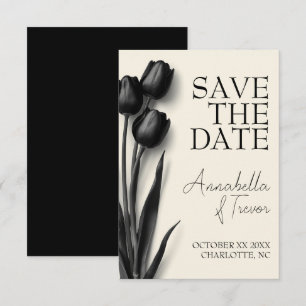 Schwarze Tulpen Gothic Florale Hochzeit Save The Date