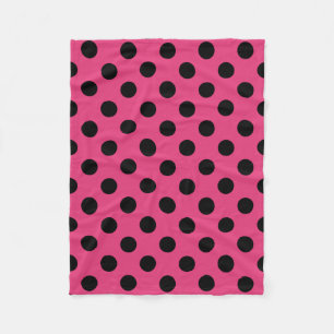 Schwarze Tupfen auf Fuchsia Fleecedecke