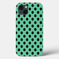 Schwarze Tupfen auf mintgrünem Case-Mate iPhone-Sc