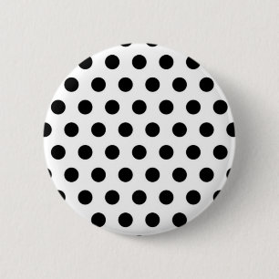 Schwarze Tupfen auf weißem Hintergrund Button