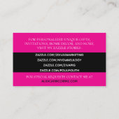 Schwarze Tupfen u. Streifen Visitenkarte (Rückseite)