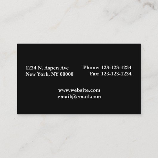 Schwarze Tupfen-Visitenkarte Visitenkarte (Rückseite)