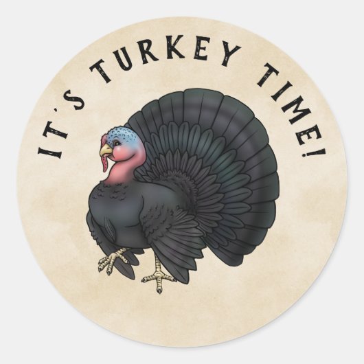 Schwarze Türkei glücklich zum Erntedankfest Runder Aufkleber (Vorderseite)