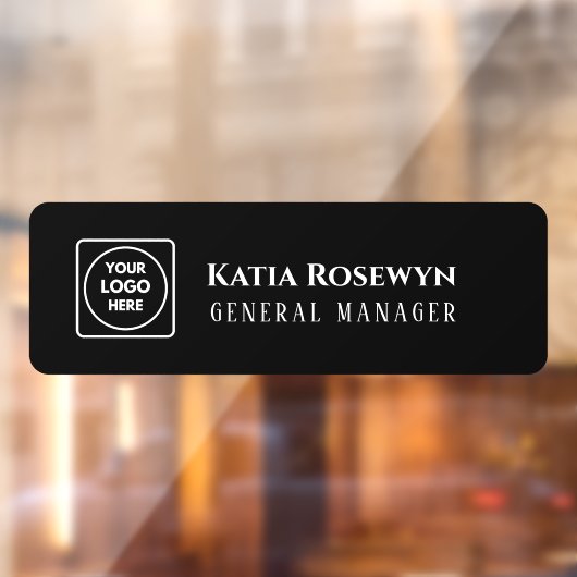 Schwarze Türklammer | Benutzerdefiniertes Logo-Fen Fensteraufkleber (Blatt 2)