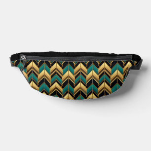 SCHWARZE TURQUOISE GOLD ART DECO-MUSTER BAUCHTASCHE