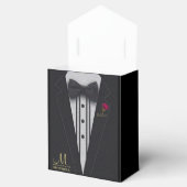 Schwarze Tuxedo Monogramm mit Rote Rose Geschenkschachtel (Geöffnet)