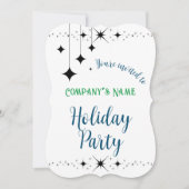 Schwarze Twinkles Einladung (Vorderseite)