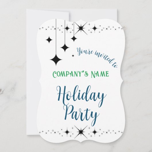 Schwarze Twinkles Einladung (Vorderseite)
