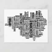 Schwarze Typkarte von Greater Manchester Postkarte (Vorderseite)