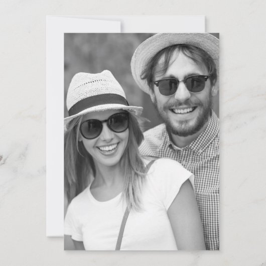 Schwarze Typografie Ändern Sie das Datum Ankündigu Save The Date (Rückseite)