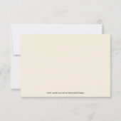 Schwarze Typografie auf hellbeige Danke Karte (Rückseite)