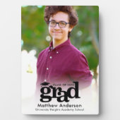 Schwarze Typografie des weißen Abschlusses Foto Mi Fotoplatte (Vorderseite)