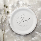 Schwarze Typografie-Glückwunsch Moderner Abschluss Pappteller