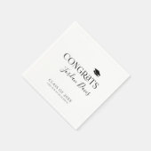 Schwarze Typografie-Glückwunsch Moderner Abschluss Serviette (Ecke)