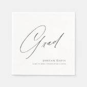 Schwarze Typografie-Glückwunsch Moderner Abschluss Serviette (Vorderseite)