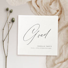 Schwarze Typografie-Glückwunsch Moderner Abschluss Serviette