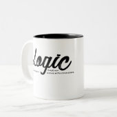 Schwarze Typografie-Logik - Kaffee Zweifarbige Tasse (Vorderseite Links)