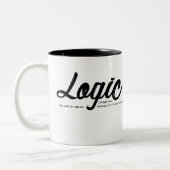 Schwarze Typografie-Logik - Kaffee Zweifarbige Tasse (Links)