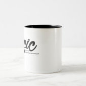 Schwarze Typografie-Logik - Kaffee Zweifarbige Tasse (Mittel)