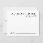 Schwarze Typografie Moderne Graduiertenberatung & Mitteilungskarte (Vorderseite)