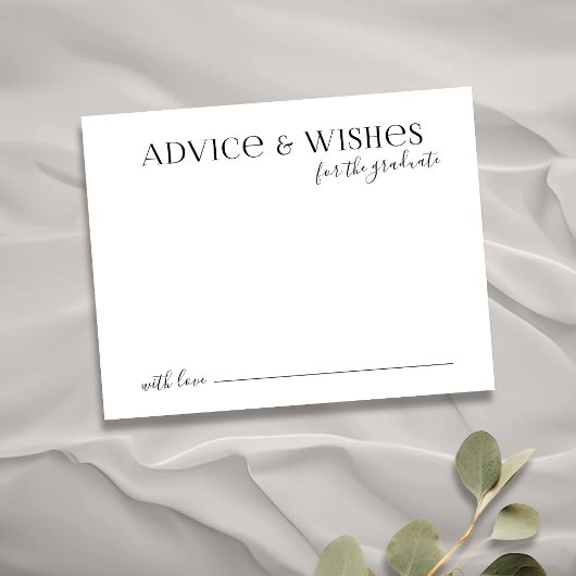 Schwarze Typografie Moderne Graduiertenberatung &  Mitteilungskarte