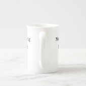 Schwarze Typografie Morning Babe Bone China Tasse (Rückseite)