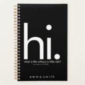 Schwarze Typografie Planer (Vorderseite)