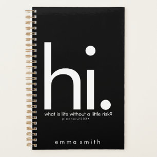 Schwarze Typografie Planer