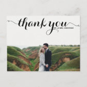 SCHWARZE TYPOGRAFIE-SKRIPT-HOCHZEIT DANKEN IHNEN POSTKARTE (Vorderseite)