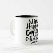 Schwarze Typografie-Tasse Zweifarbige Tasse (Vorderseite Links)