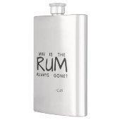 Schwarze Typografie, warum der immer gegangene Rum Flachmann (Links)