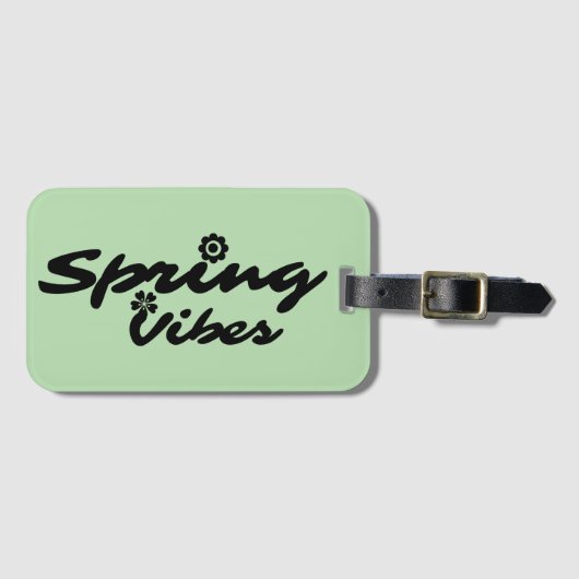 SCHWARZE TYPOGRAPHIE DER SPRINGVIBEN GEPÄCKANHÄNGER (Vorderseite (Horizontal))