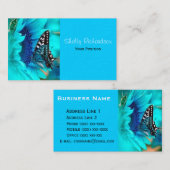 Schwarze u. blaue Schmetterlings-Visitenkarten Visitenkarte (Vorne/Hinten)