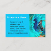 Schwarze u. blaue Schmetterlings-Visitenkarten Visitenkarte (Rückseite)