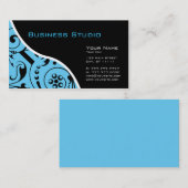 Schwarze u. blaue Visitenkarte (Vorne/Hinten)