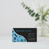 Schwarze u. blaue Visitenkarte (Stehend Vorderseite)